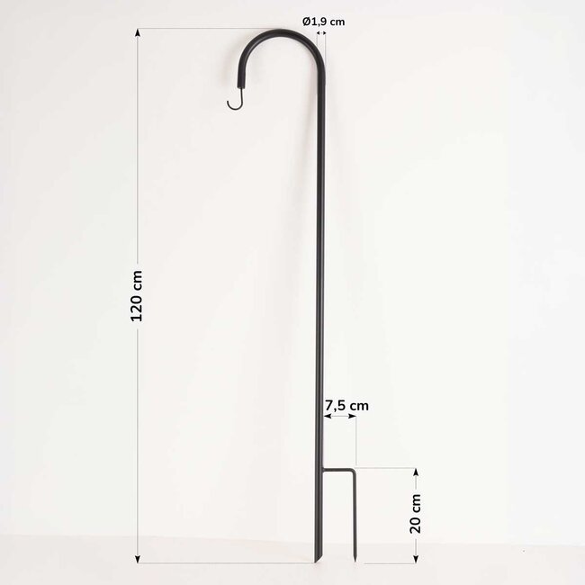 Metalowe słupki ogrodowe z hakiem 120 cm - zestaw 5 sztuk