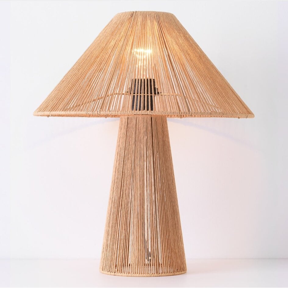 Lampa stołowa Boho Naito z naturalnego plecionego sznurka