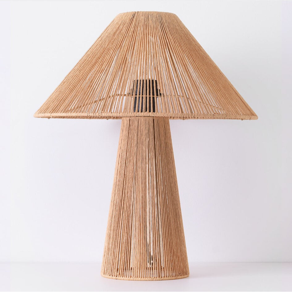 Lampa stołowa Boho Naito z naturalnego plecionego sznurka