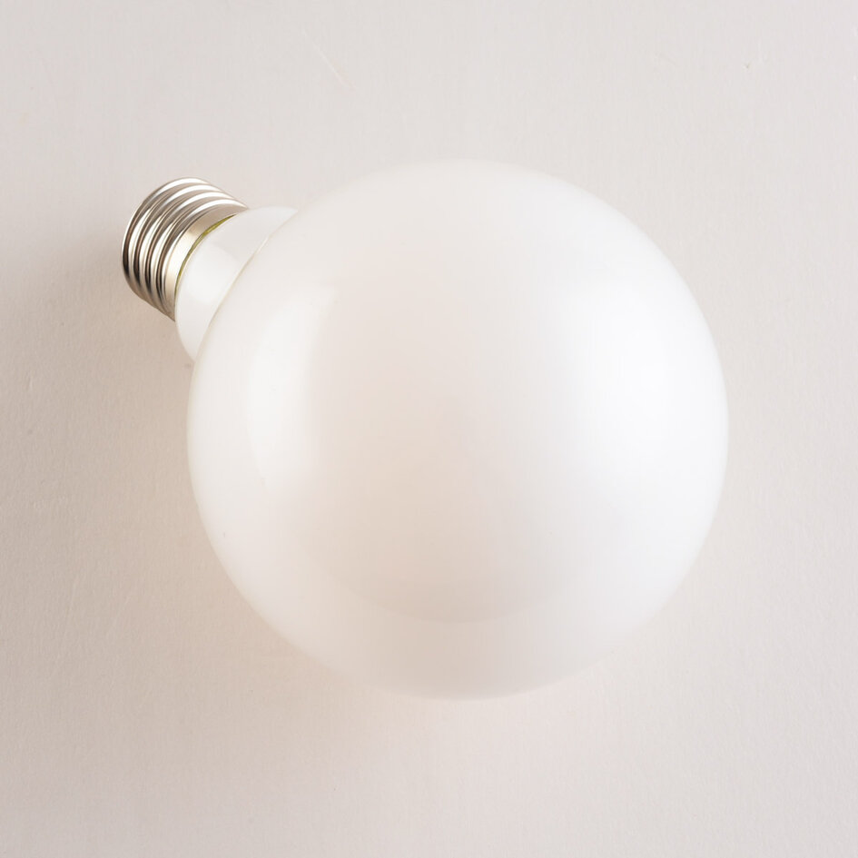 7W Lampa LED E27 XL, 2700K, mlecznobiałe szkło, Ø95 mm - ściemnialne