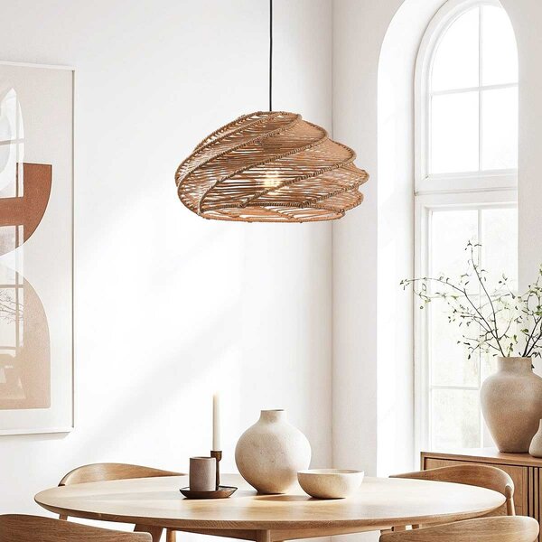 Lampa wisząca Boho design Suna z plecionego papieru