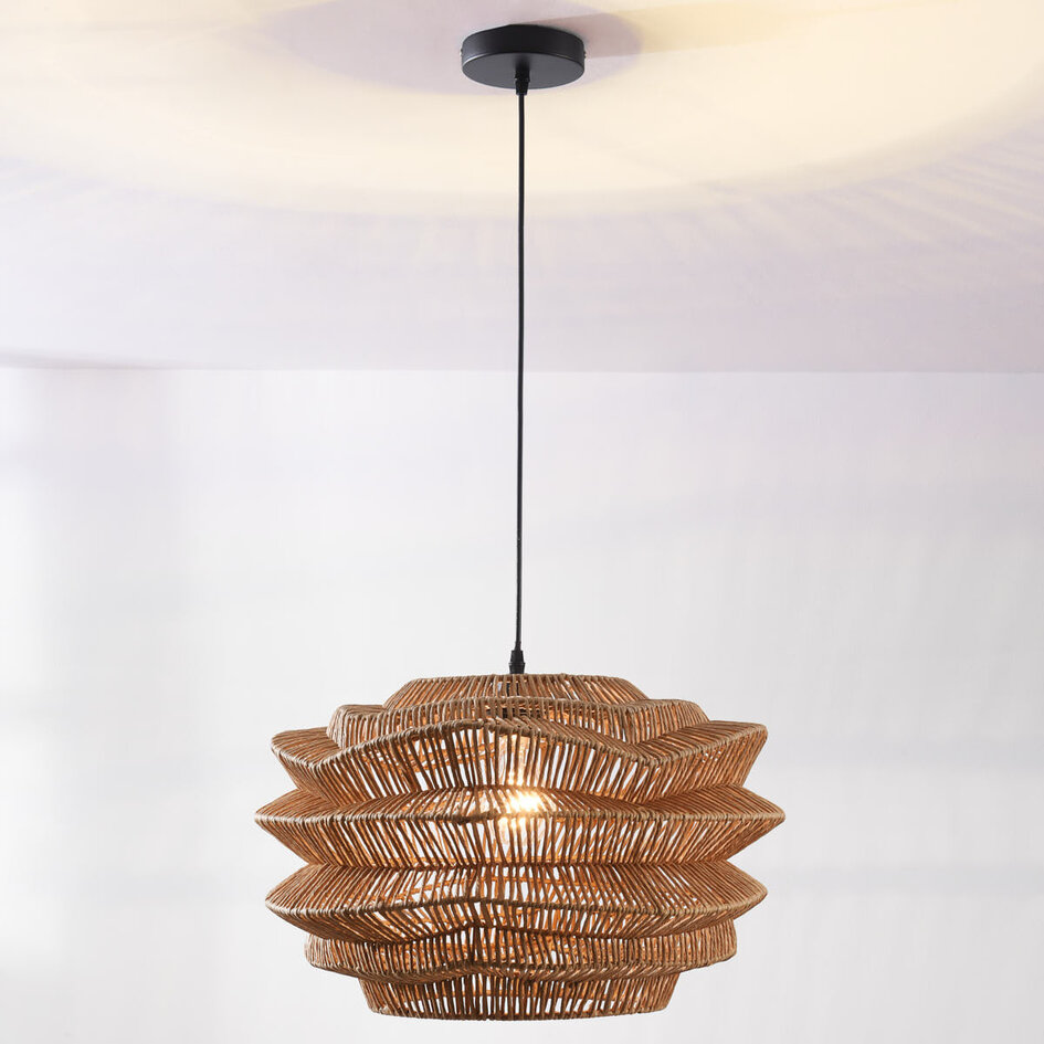 Design lampa wisząca Kanso z naturalnego plecionego papieru