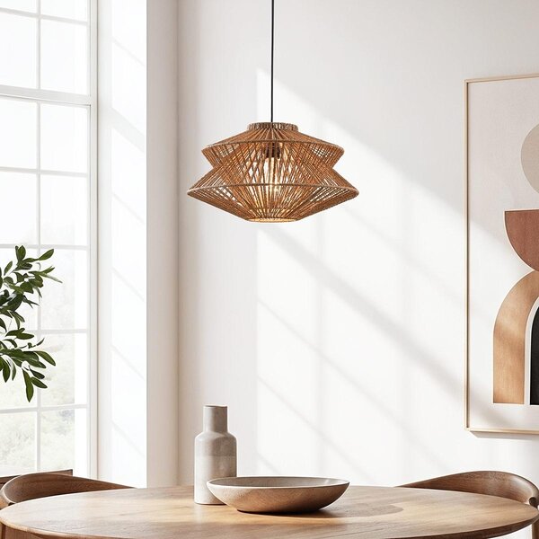 Naturalna lampa wisząca boho Takea z liny
