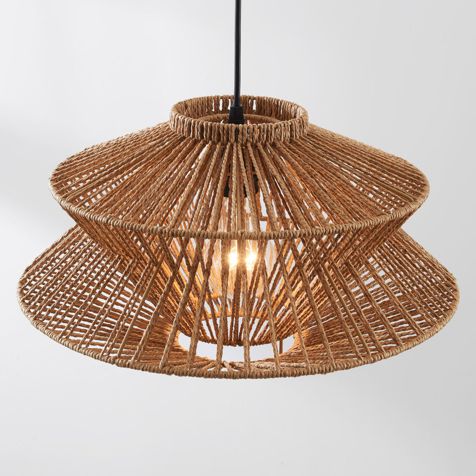 Naturalna lampa wisząca boho Takea z liny