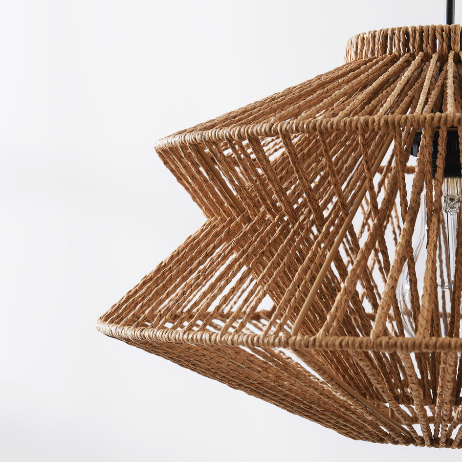 Naturalna lampa wisząca boho Takea z liny