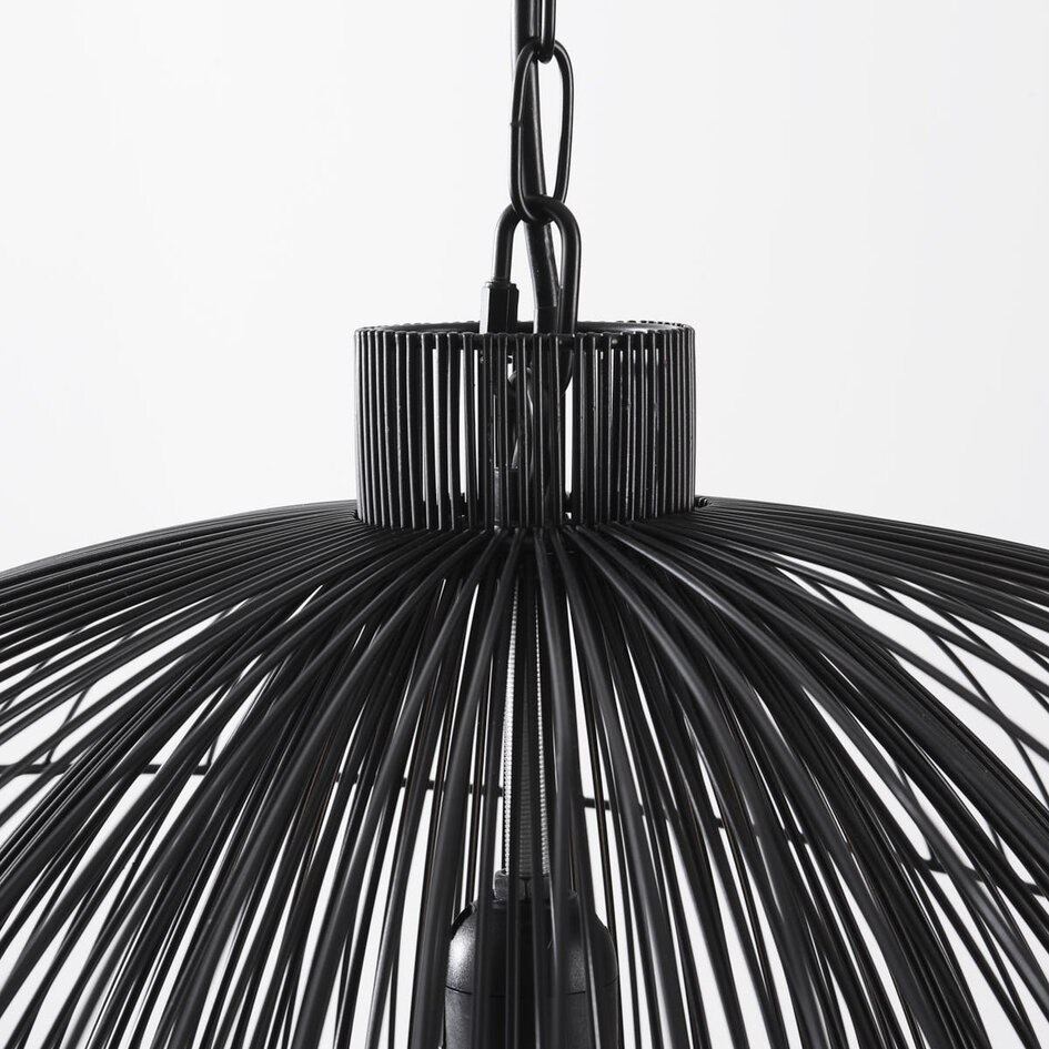 Designerska lampa wisząca Oria czarna z metalowymi warstwami