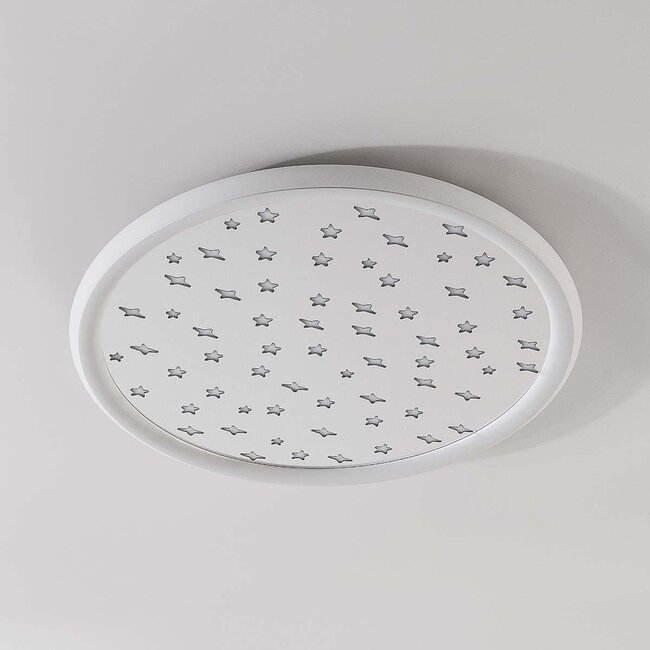 Lampa sufitowa Noctis z wzorem gwiazd i chromowanym wykończeniem, 3-stopniowo ściemnialne Ø40 cm