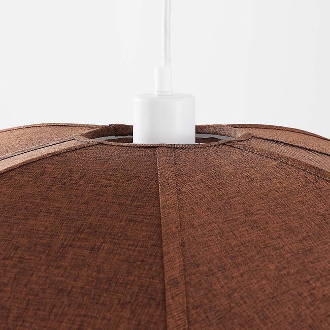 Lampa wisząca Vea z organicznym lnianym kloszem w ciepłym brązie