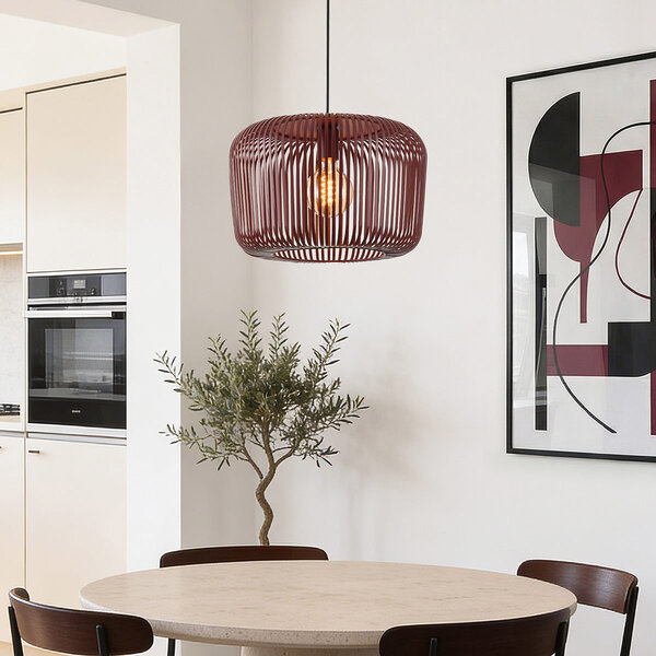 Lampa wisząca Viro z czerwonego metalu – Ø38 cm