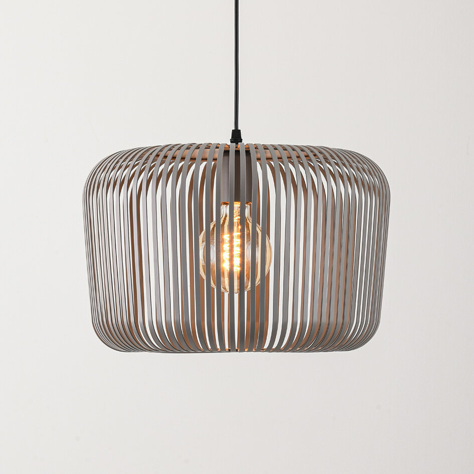 Lampa wisząca Viro z jasnoszarego metalu – Ø38 cm