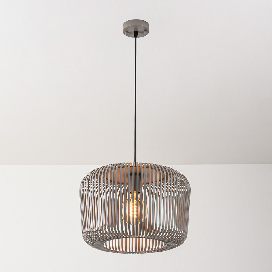 Lampa wisząca Viro z jasnoszarego metalu – Ø38 cm