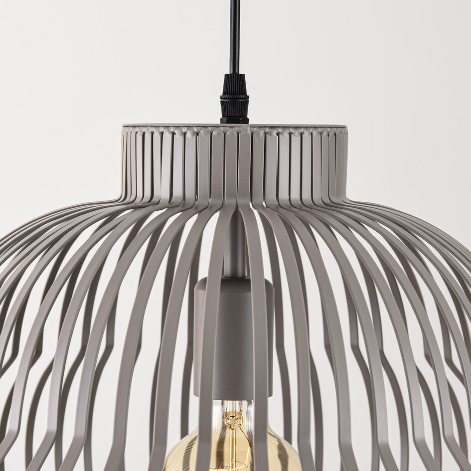 Lampa wisząca Kavo z jasnoszarego metalu – Ø40 cm