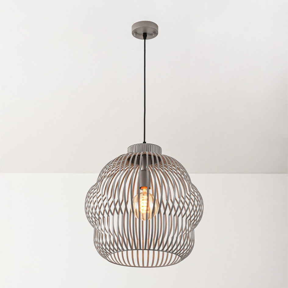 Lampa wisząca Kavo z jasnoszarego metalu – Ø40 cm