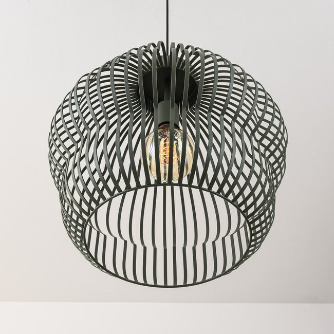 Lampa wisząca Kavo z zielonego metalu – Ø40 cm