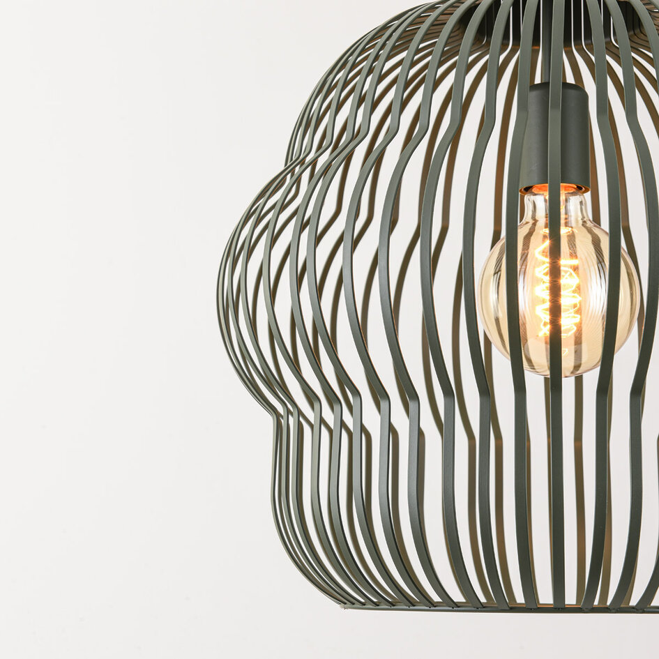 Lampa wisząca Kavo z zielonego metalu – Ø40 cm