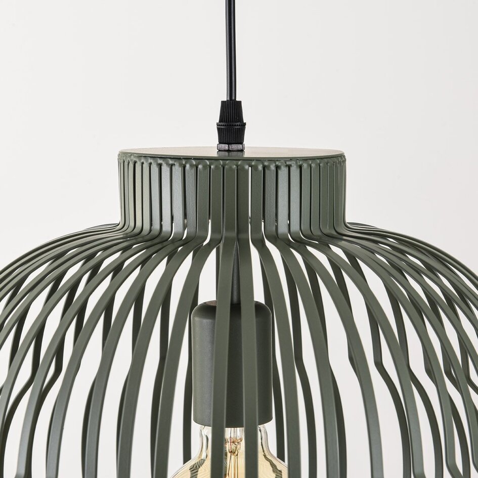 Lampa wisząca Kavo z zielonego metalu – Ø40 cm