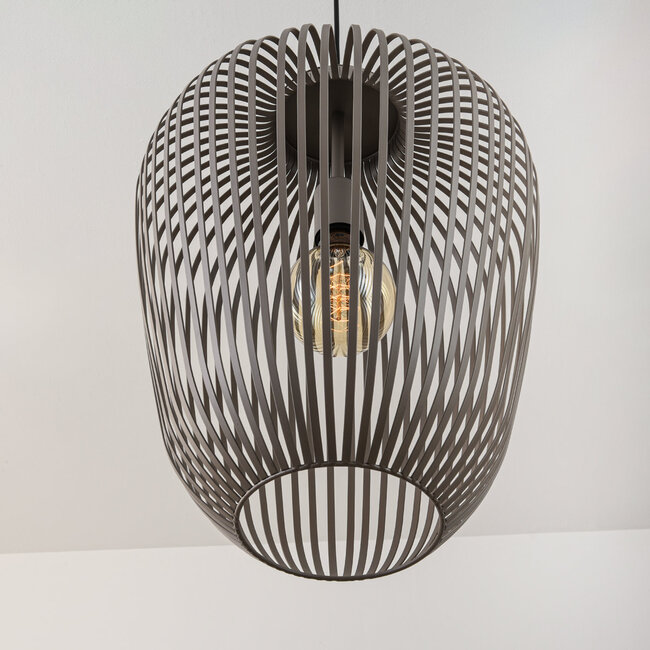 Lampa wisząca Taro z jasnoszarego metalu – Ø35 cm