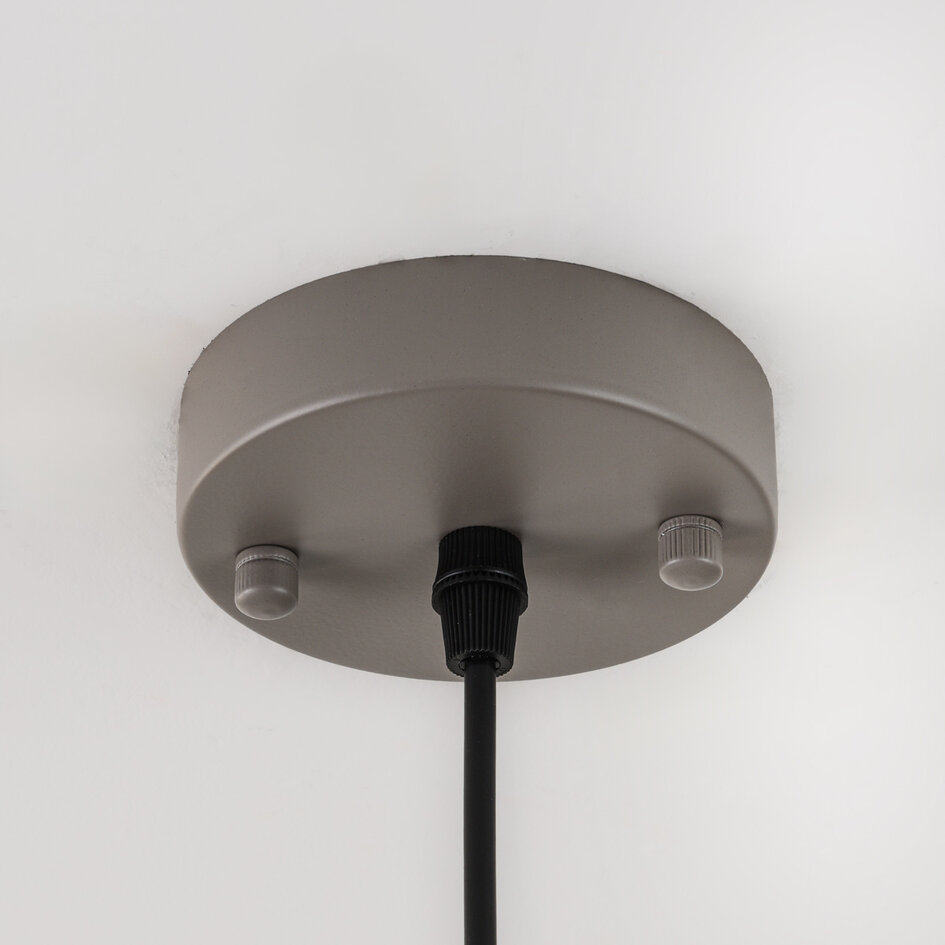 Lampa wisząca Taro z jasnoszarego metalu – Ø35 cm