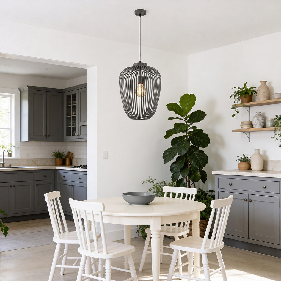 Lampa wisząca Taro z ciemnoszarego metalu – Ø35 cm