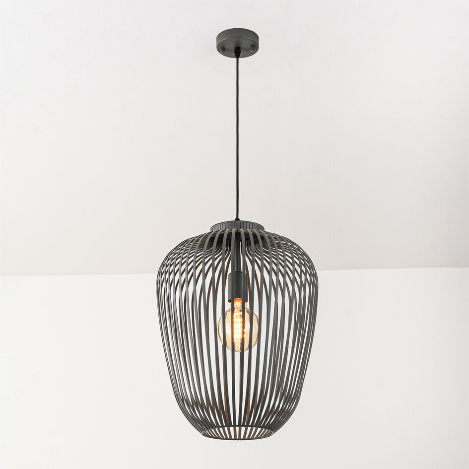 Lampa wisząca Taro z ciemnoszarego metalu – Ø35 cm