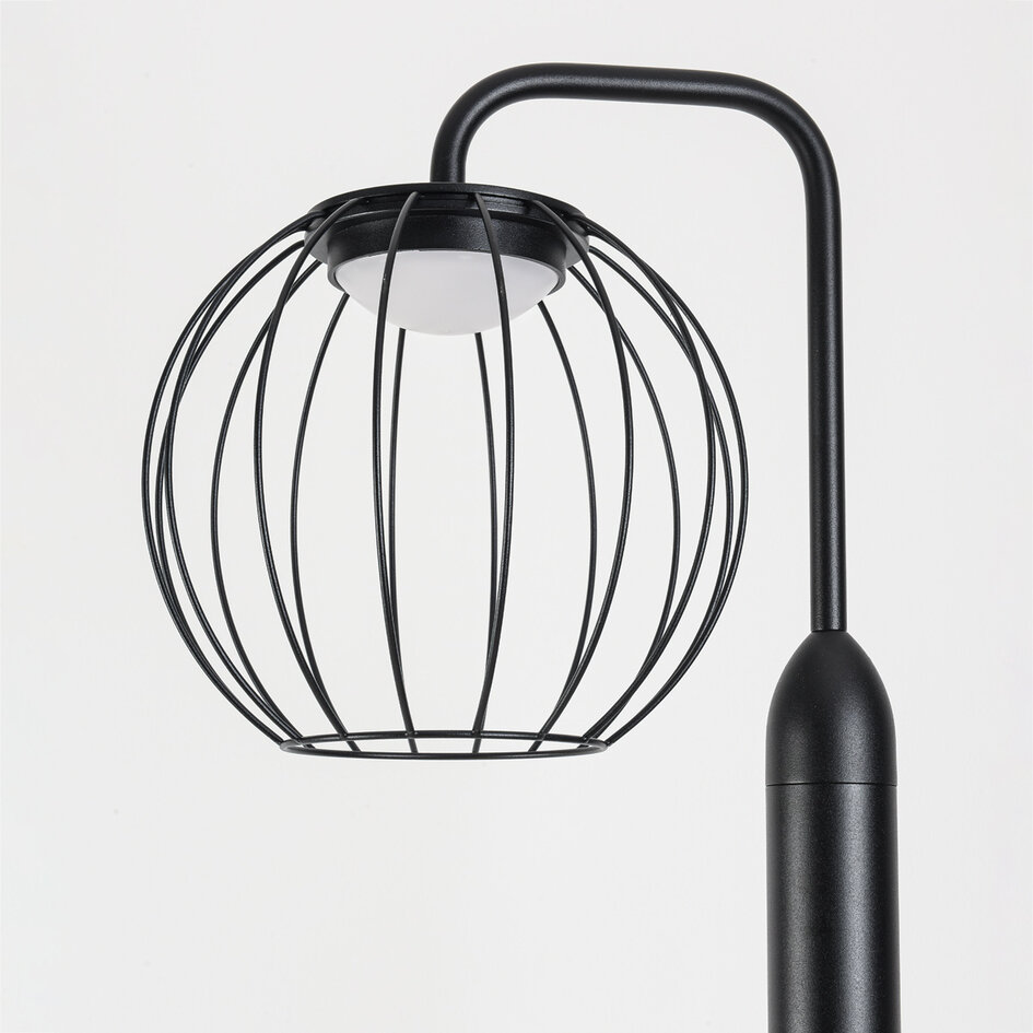 Nowoczesna lampa stojąca zewnętrzna Eclipso – czarna z ciepłą bielą