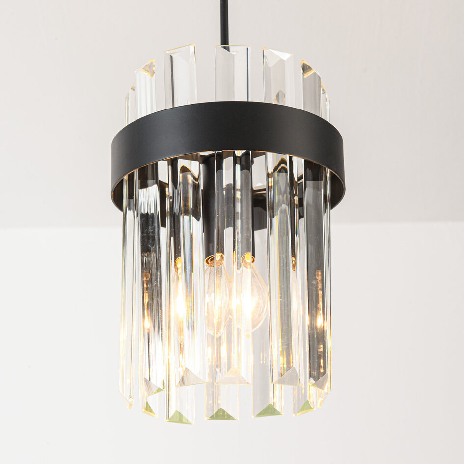Nowoczesna lampa wisząca 3 światła Elvira z luksusowym przezroczystym szkłem