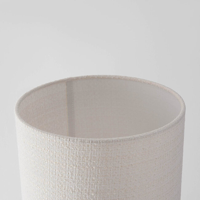 Lampa podłogowa Japandi Lumo, lniana, w kolorze złamanej bieli