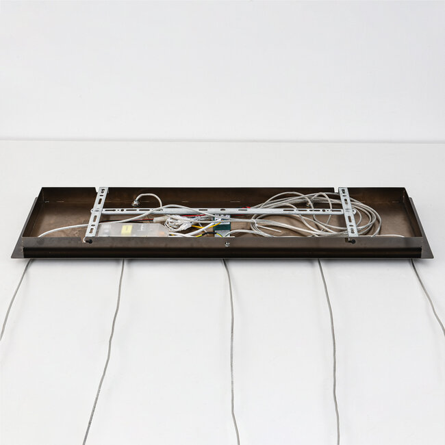 Ściemnialna lampa wisząca Valira czarny chrom ze szkłem przydymionym i pilotem, 5 światła