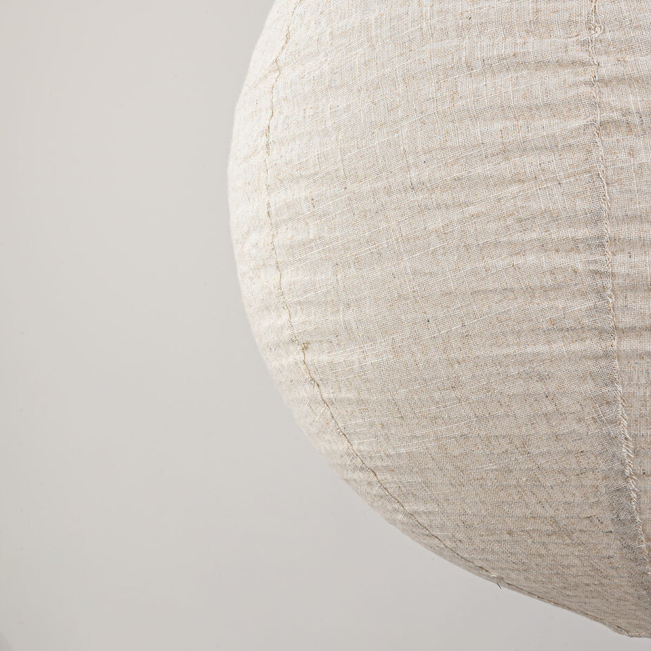 Lampa wisząca Amare beżowa z okrągłym lnianym kloszem Ø60 cm
