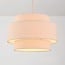 Lampa wisząca Corra beżowa z warstwowym lnianym kloszem