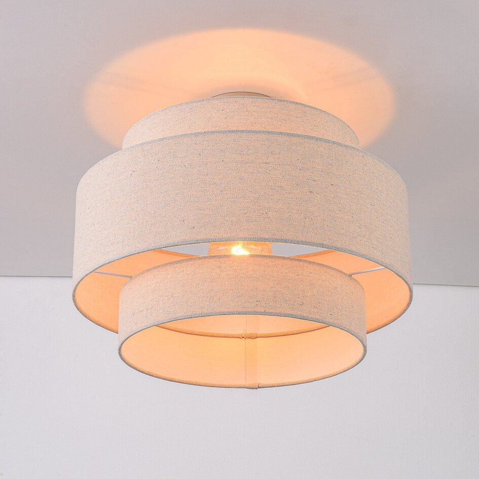 Lampa sufitowa Corre z trzema warstwowymi lnianymi kloszami