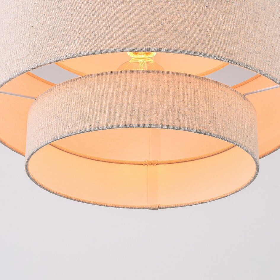Lampa sufitowa Corre z trzema warstwowymi lnianymi kloszami