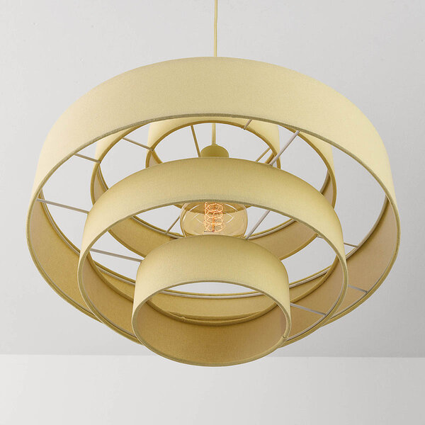 Lampa wisząca Zavon z warstwowym kloszem w kolorze delikatny żółty