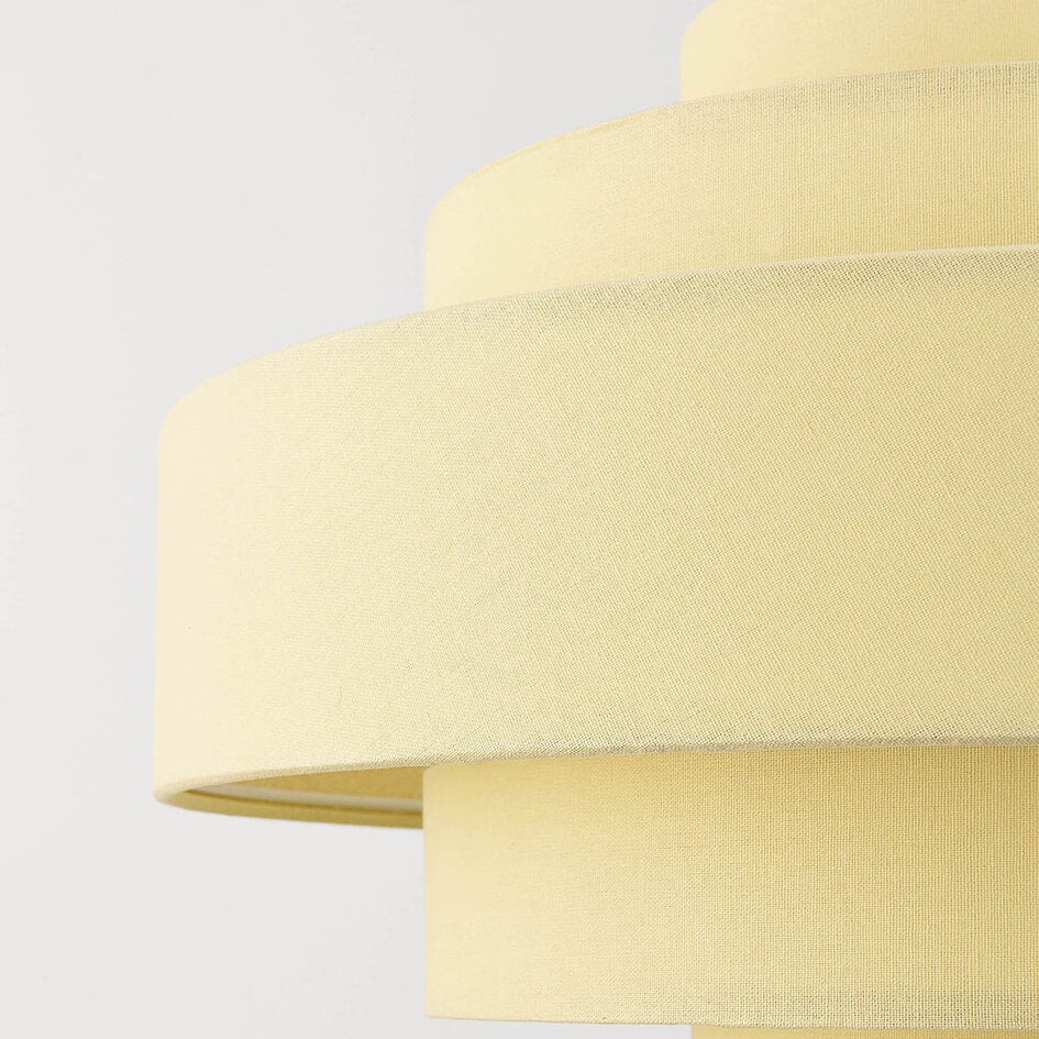 Lampa wisząca Zavon z warstwowym kloszem w kolorze delikatny żółty