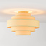 Lampa sufitowa Mavro kremowo-beżowa z warstwowym kloszem z tkaniny