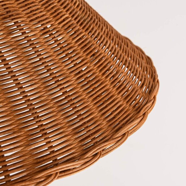 Lampa podłogowa Vasari w stylu boho z ręcznie plecionego rattanu