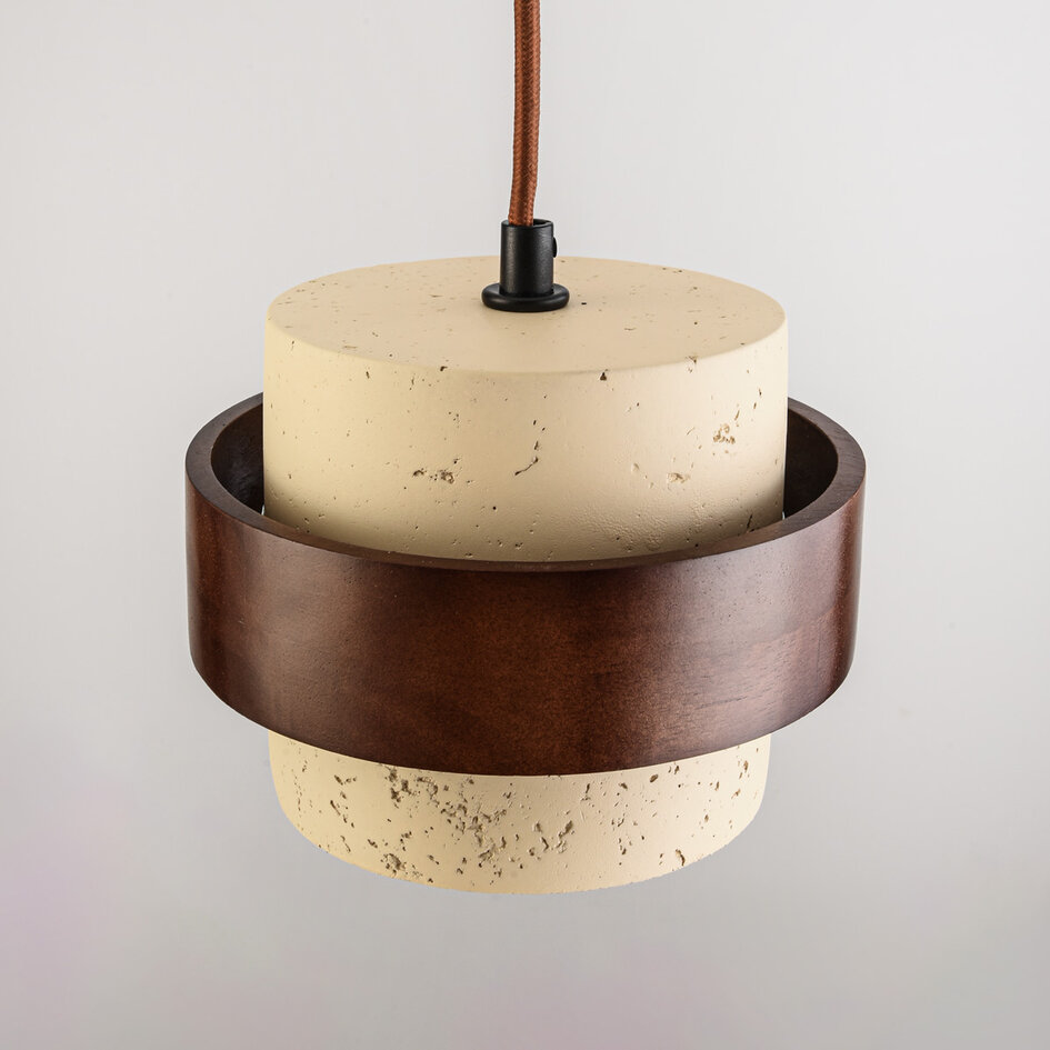 1 światło lampa wisząca Mavero z cementu i drewna