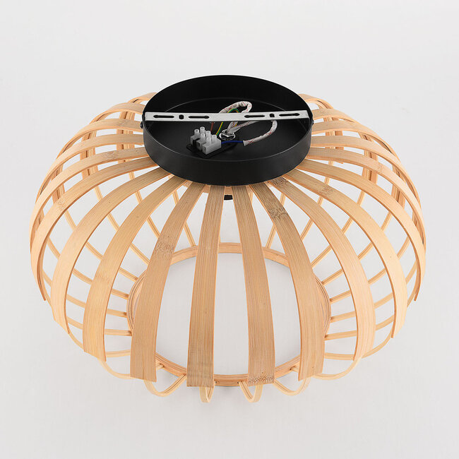 Lampa sufitowa Karo z otwartym kloszem bambusowym