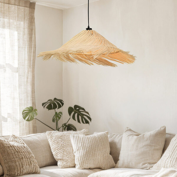 Rattanowa lampa wisząca Kalina w naturalnym kolorze