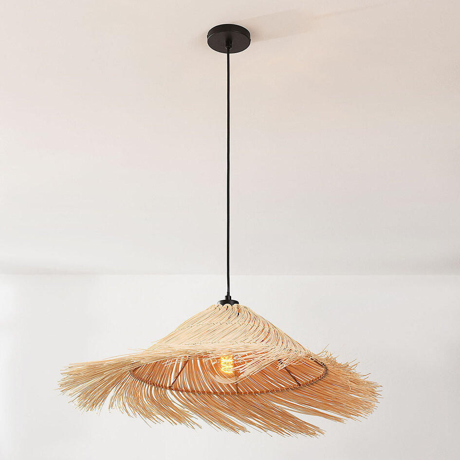 Rattanowa lampa wisząca Kalina w naturalnym kolorze
