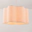Lampa wisząca Hiras – beżowa, klosz z lnu, Ø40 cm