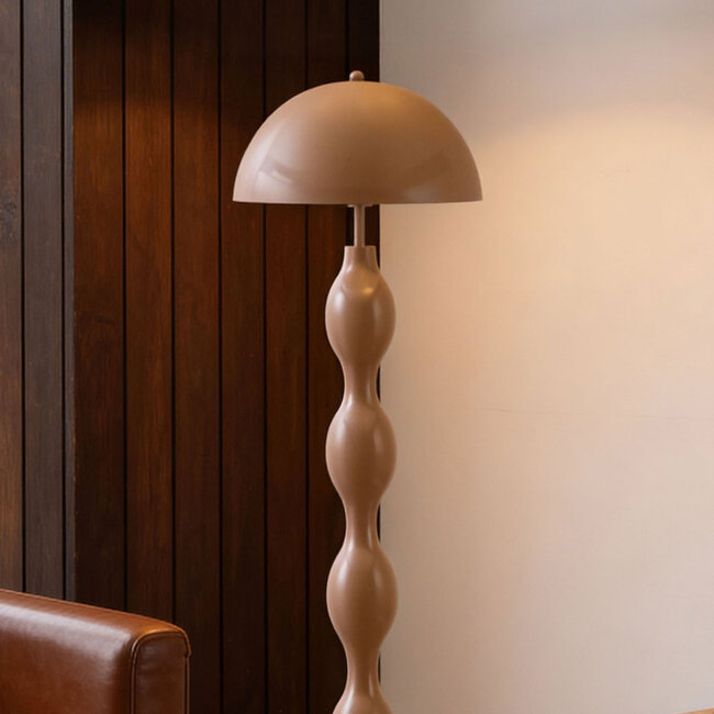 Design lampa podłogowa Mura ciepły szarobrązowy z metalu