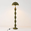Designerska lampa podłogowa Mura oliwkowa z metalu