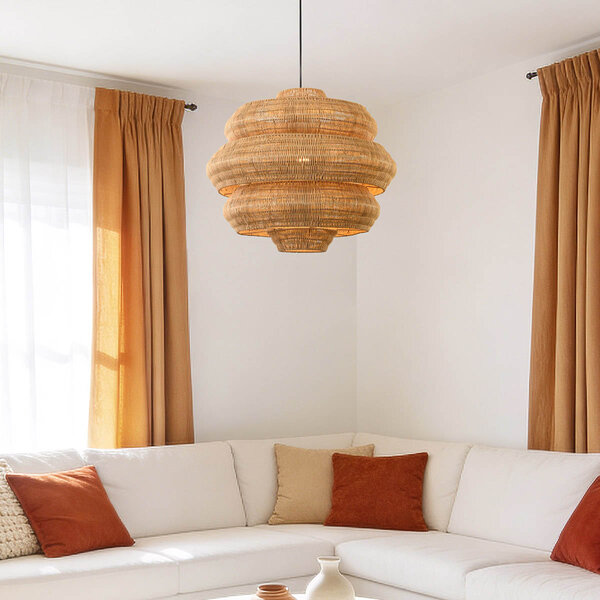 Lampa wisząca z rattanu Amiro Ø51 cm