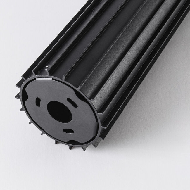 Lampa stojąca zewnętrzna Renzo - czarna ze szklanym kloszem i pionowymi szczeblami