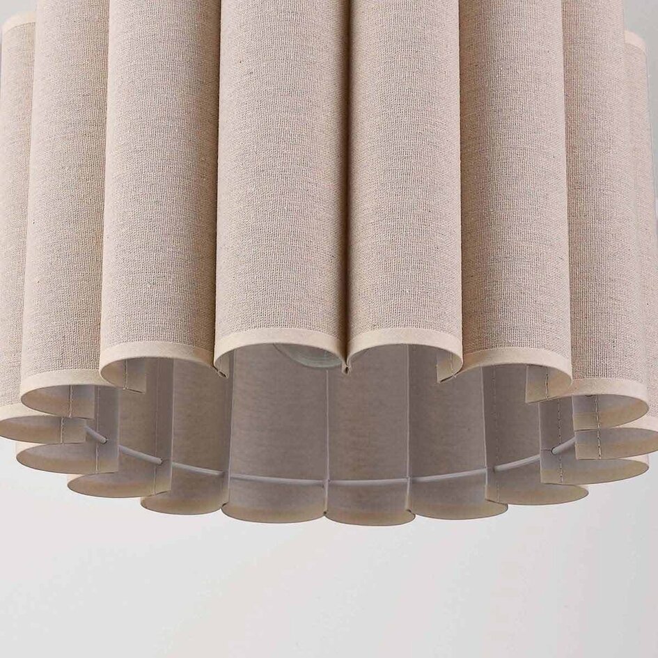 Lampa wisząca Celine z plisowanym lnianym kloszem w kolorze beżowym