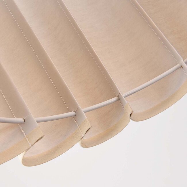 Lampa wisząca Celine z plisowanym lnianym kloszem w kolorze beżowym