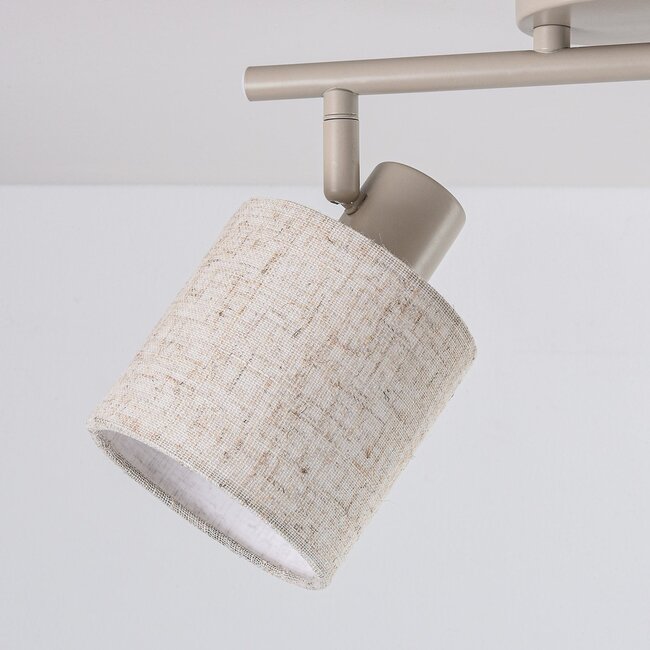 Lampa sufitowa Avan w beżowym kolorze z 2 regulowanymi lnianymi kloszami