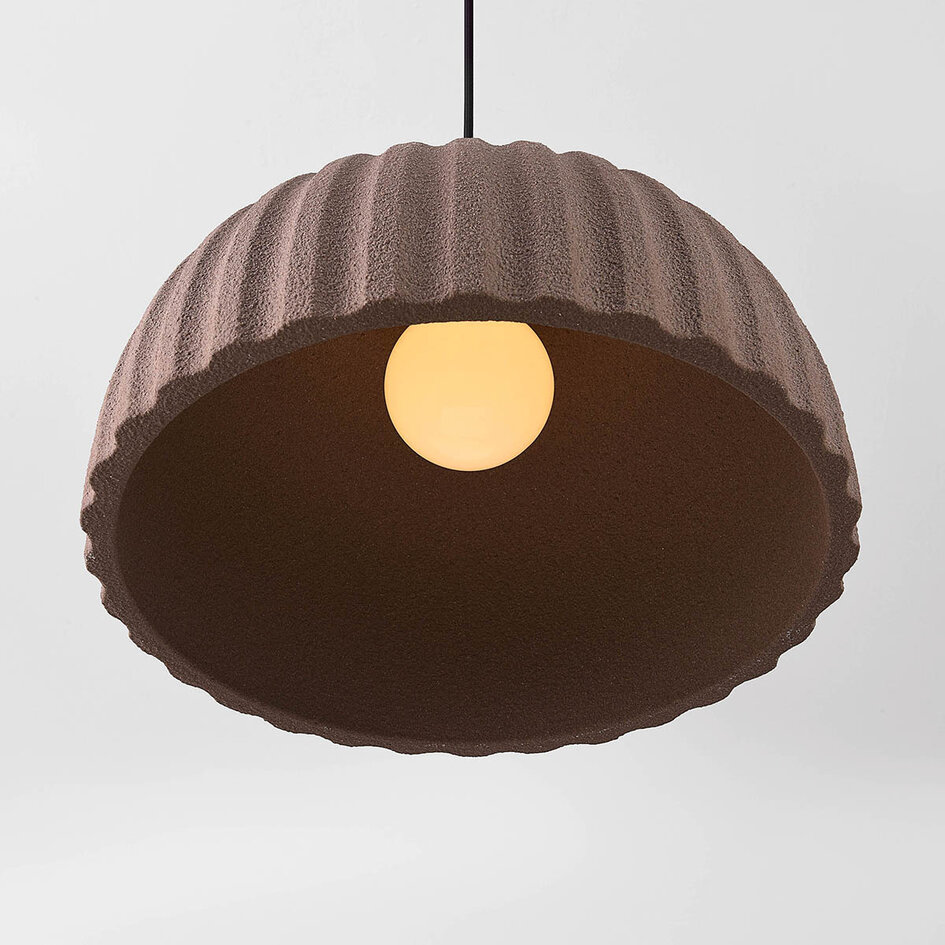 Lampa wisząca Wabi-Sabi Kawasu z efektem kamienia w ciepłym brązie