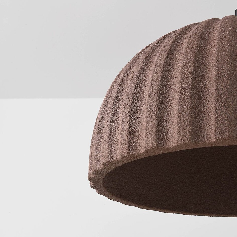 Lampa wisząca Wabi-Sabi Kawasu z efektem kamienia w ciepłym brązie